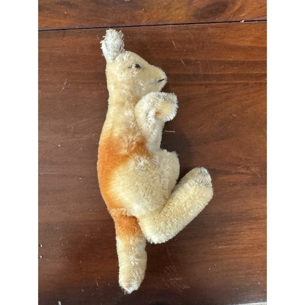 Steiff Kangaroo Vintage 1960s Mohair w Pouch Stuffed Animal (no baby) Germany